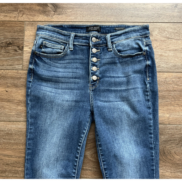 Judy Blue Jeans Women 11/30 Skinny Fit Button Fly Distressed Casual Stretch Boho - Picture 10 of 12